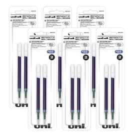Uni-ball Signo Impact 207 RT Refills, Blue Ink, 1.0 Mm Bold Point, 6 Packs of Refills 65874 =12 refills