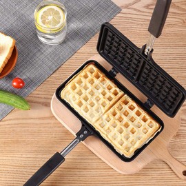 TAMUME Double Room Waffle Iron Double Cooker for Waffle Iron Belgian Waffles Non-Stick Coating for Fire Waffles on a Stick Kitchen Waffle Machine