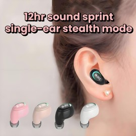 Honcas Single Wireless Bluetooth Earbud with Mic, Lightweight in-Ear Headset for Android, iOS & Laptop, Ideal for Office, Driving, Students, Supermarket & Restaurant Staff (Black)