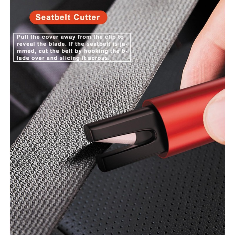 ACEBON Car Safety Hammer Window Glass Breaker and Seat Belt