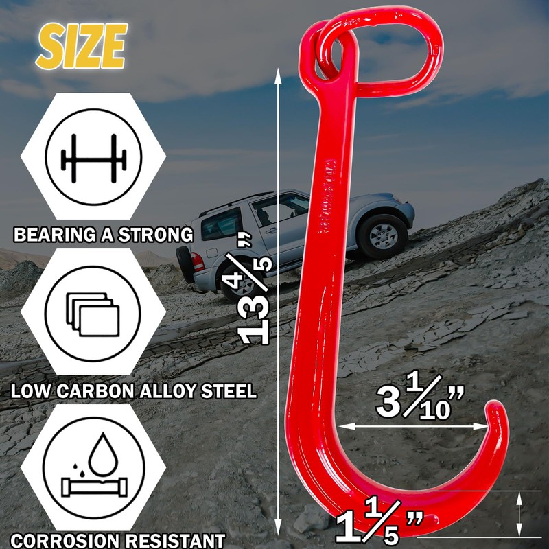 SENKEYFE 15 Inch J Hook Towing-G70 Heavy Duty Towing J