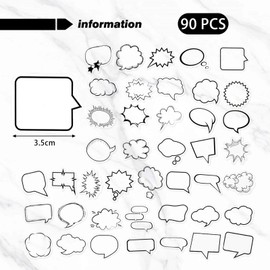 90 Bubble Frame Stickers, Creative Stickers, Label Stickers, Learning and Office Supplies, Writeable Stickers