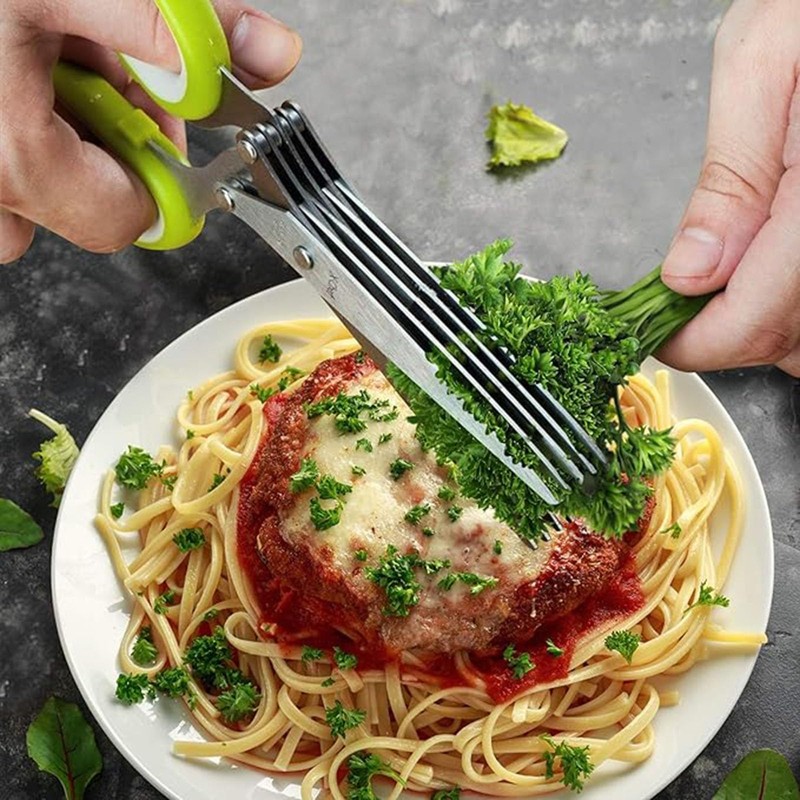 Set of 3 Herb Cutter Scissors 5 Blade Kitchen Scissors