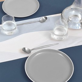 W2700130 Laminated Table Runner, Waterproof, Scandinavian Table Center, 82.7 inches (210 cm), Wipable, Marine Blue, Style Decor