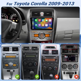 Naifay Android Car Radio for Toyota Corolla 2009 2010 2011 2012 2013 with Wireless Carplay Android Auto, 2+32G 9 inch Touch Screen for Corolla Stereo Bluetooth Car Audio Receivers In Dash GPS WiFi SWC