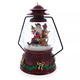 BESTPYSANKY Santa's Wildlife Symphony Illuminated Musical Snow Globe