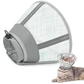 Supet Soft Cat Cone Collar, Air Fabric Cat Recovery Cone After Surgery to Prevent Licking, Adjustable, Breathable Cat Neck Cone Alternative for Small Kittens and Cats