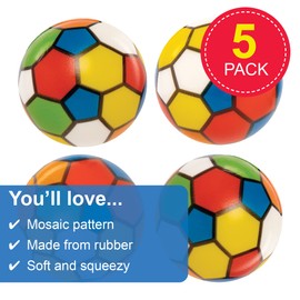 Baker Ross FE301 Mosaic Stress Balls - Pack of 5, Squeezy Toys for Kids Party Favours, Small Gifts fo Children