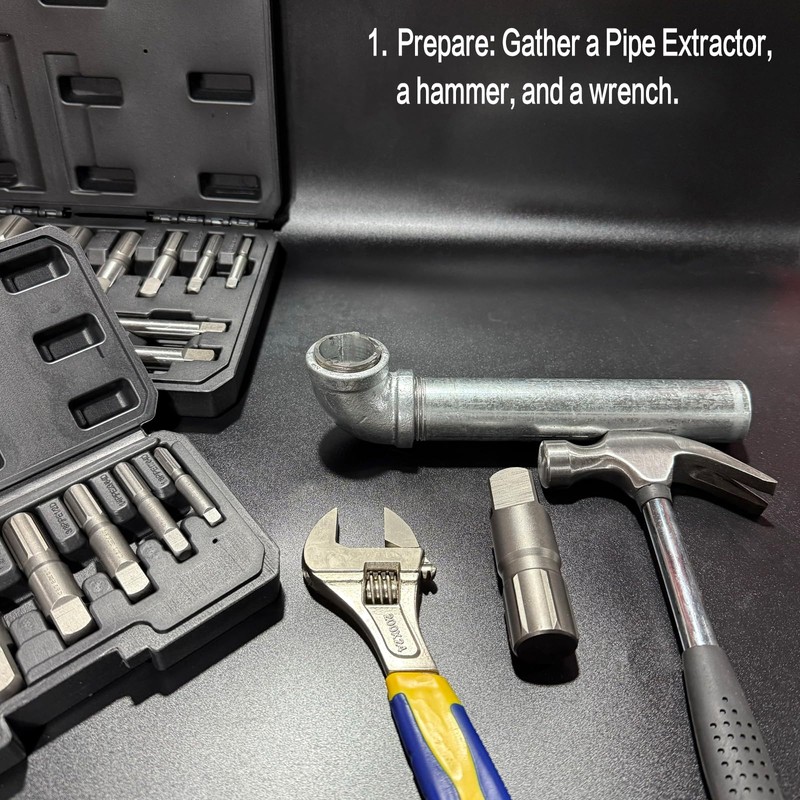 Pipe Extractor Set, 9-Piece Heavy Duty Steel Broken Pipe Extractors