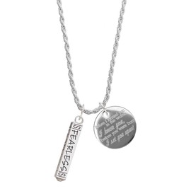 Delight Jewelry Silvertone Fearless Bar I Knew You, I Set You Apart Charm Necklace, 20"+3"