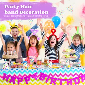 Aonuily Teletubbies Headband, 4 Pcs Teletubbies Cartoon Character Headband Tinky Winky, Po, Laa-Laa, Dipsy Fancy Dress Costume Hair Band Birthday Accessories for Adults Kids Gift