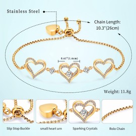 QGJNSGC Cremation Jewelry Heart Urn Bracelet for Ashes for Women Cremation Link Memorial Urn Bracelet Jewelry Birthstone Bracelet