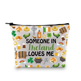 PLITI Ireland Makeup Bag Ireland Trip Gift Ireland Souvenir Merch Someone in Ireland Loves Me Ireland Lover Travel Pouch (Someone Ireland bagU)