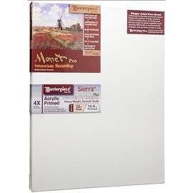 MASTERPIECE Z1ME-1927 Monet Pro 1.5" Deep Sierra Heavy Weight Medium Texture 14.6 oz Cotton Stretched Canvas 19" x 27" White