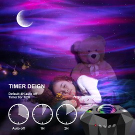 FCJ for Bluetooth Music Ocean Star Projector Lamp USB Water Pattern Light for Music Home Theater or RelaxationPower: USB, Color: Black