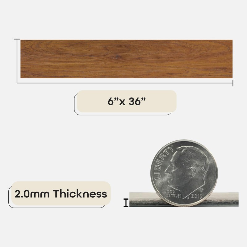 Sterling Vinyl Plank Flooring 2.0mm, 10 Planks - 6" x