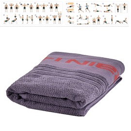 Sports Towel with Envelope 100% Cotton 130 x 64 cm with Training Poster