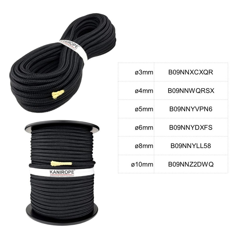 Kanirope® Polyester Rope with Aramid Core Kevlar Rope Parabraid 6