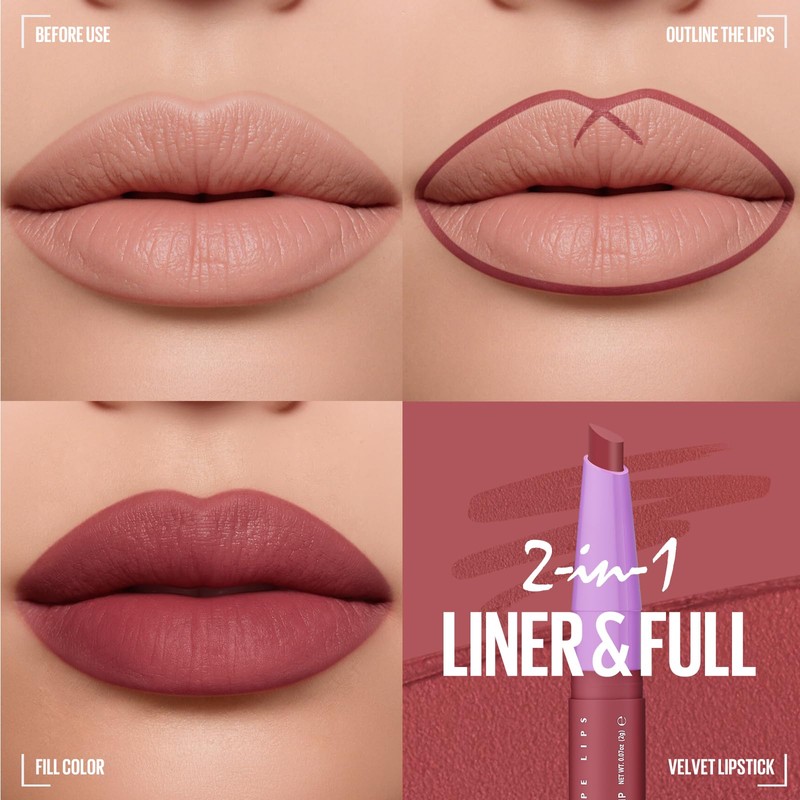 6PCS Matte Lipstick Set for Women, Brown Nude Lipstick Kit