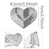 Ximkee Pack of 10 Shiny Heart Sequins Iron on Applique