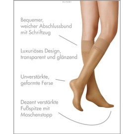 Kunert Women's 183000 Satin Look 20 Knee-High Socks, Beige (cashmere 0540), 39 (Manufacturer size: 39-42)