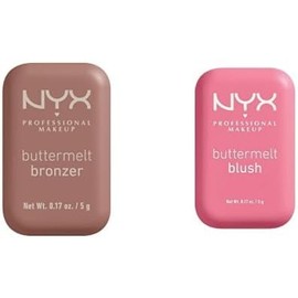 NYX Professional Makeup, Combo Extra Mantequilla: Buttermelt Blush Rubor Tono For the Butta + Buttermelt Bronzer Tono All Buttad Up. Fórmulas veganas