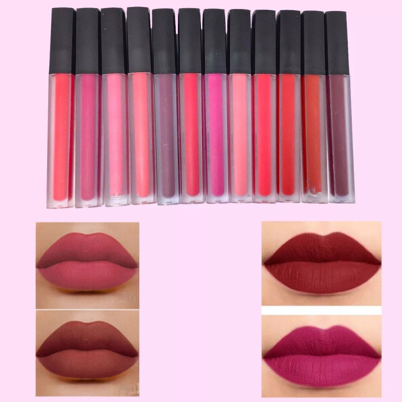 Favorbeauty Set De Labiales Liquido Con Lápiz Delineador De Labios