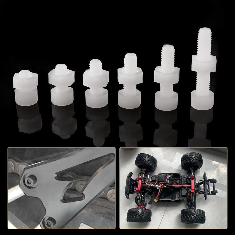 Lyeteung 90 Sets 6 Sizes M4 Nylon Plastic Screws and