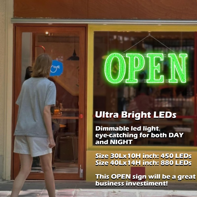 Led Open Signs for Business 40x14in Big Open Sign Led