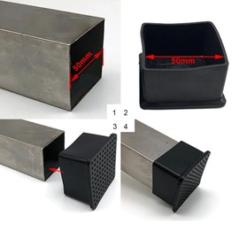 8 Pcs Square Plastic Plugs, Black Tube Inner End Caps, 50mm x 50mm Anti-Slip Cover for Furniture Chair Desk Leg Tables Foot, Pipe