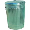Plexon Pre-Galvanized Trash Can with Lid Round, Steel, 20gal, Grey,