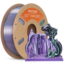 ERYONE HS Silk Quadruple Color Filament PLA 3D Printer 1.75mm +/- 0.03mm, Hyper Speed Coextrusion Filament PLA Shiny 1kg, Royal Essence (Lane & Purple & Silver & Black & Green)