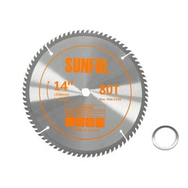 14 Inch Miter/Table Saw Blades 80T with 1 Inch Arbor Circular Saw Blade for Cutting Wood (14")