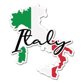 2 x 10cm Italy Flag Vinyl Stickers - Italian Map Travel Holiday World Country Geography School Location Decal Scrapbook Sticker #82896
