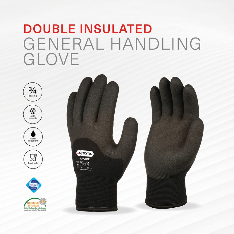 Skytec Pack of 1 Black Thermal Safety Work Gloves –