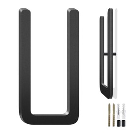 4 Inch Floating Aluminum House Address Numbers Letters, Modern Metal House Numbers for Outside, Black Metal Door Address Letter and Number for Home Garden Office Apartment (U)