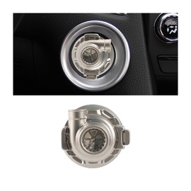 Adunsiaoto Decorative Protective Cover for Car Start Button, Car Ignition Button Protective Cover, Universal Cover Turbo Start Button for Most Cars (Silver1)