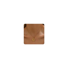 RATVIU Sun Necklace for Women 18K Gold Plated Sun Necklace Dainty Sun Pendant Necklace Trendy Minimalist Jewelry
