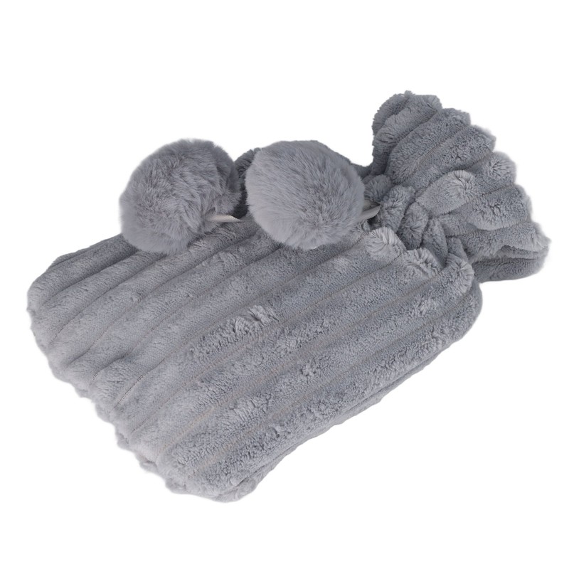 Hot Water Bag PVC Plush Fabric Cover Wide Mouth Design
