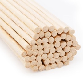 Joejis 60 Long Bamboo Sticks Wooden Dowel Rods Natural Unfinished Wood Bamboo Craft Sticks (6 mm x 30 cm)
