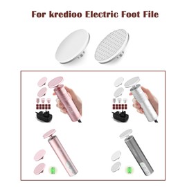 Kredioo 2 PCS Nano Glass Grinding Head Replacement for Kredioo Electric Foot File, 42mm Fine and Coarse Head for Removing Callus, Cracked Heels, Corns, Dead Hard Dry Sensitive Skin