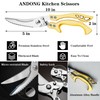 ANDONG Heavy Duty Kitchen Poultry Shears with Serrated Edge, Spring