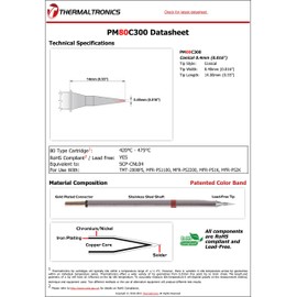 Thermaltronics PM80C300 Conical 0.4mm (0.016in) interchangeable for Metcal SCP-CNL04
