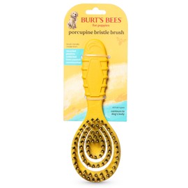 Burt's Bees for Pets Porcupine Bristle Brush for Puppies and Small Dogs, Soft Bristles Remove Dirt and Debris, Flex-Head Design, Handle from Recycled Coastal Plastics, 7 Inch