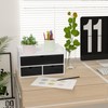 Wisuce Desk Organizer with Drawers - White-Black Bamboo Desktop Organizer