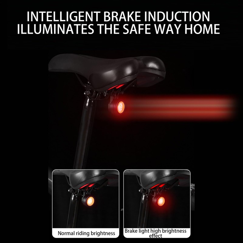 Cycling Taillights | Smart Waterproof Bike Tail Light Brake Sensing,Magnetic