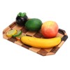 Wood Fruit Dishes Wooden Tea Dessert Tray Grid Pattern Rectangular