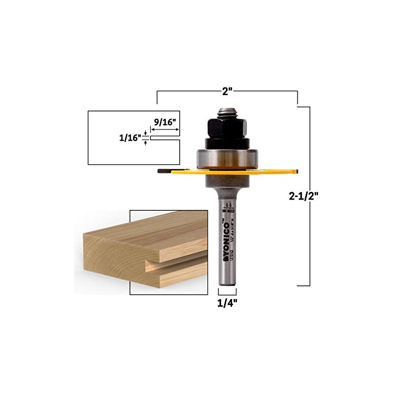 YONICO Router Bits Slotting Cutter 1/16-Inch 1/4-Inch Shank 12101q