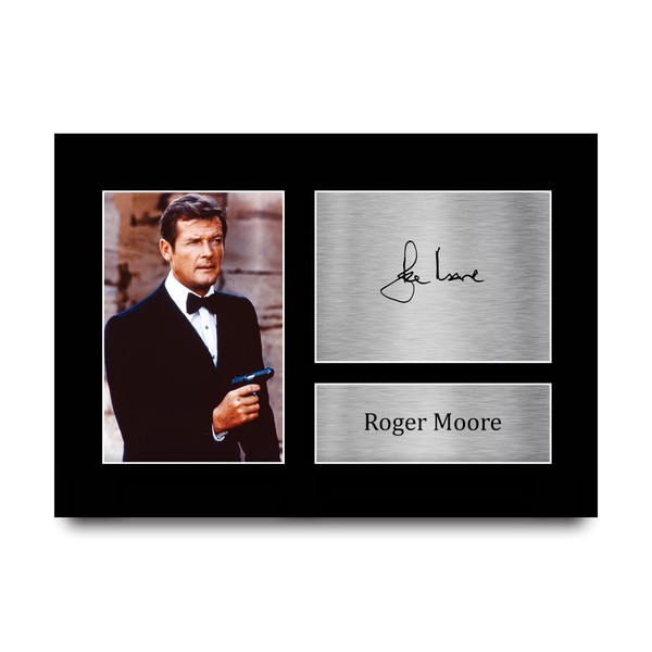 HWC Trading Roger Moore Gift Signed A4 Printed Autograph James