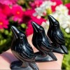 Natural Obsidian Crow Raven Hand Carved Healing Reiki Specimen Decoration
